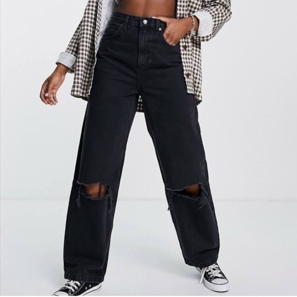 Black Topshop Dad Jeans